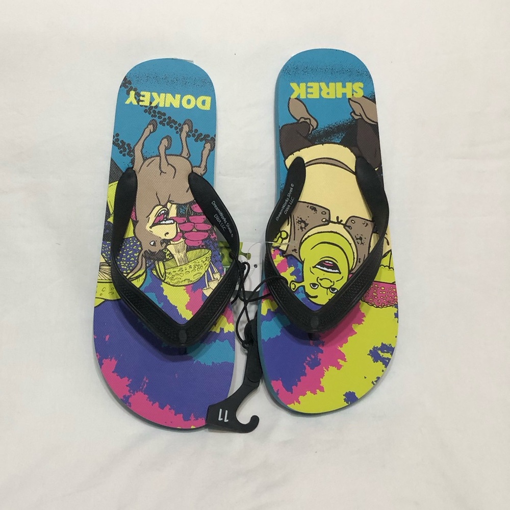 Donkey and Shrek men’s Multicolor Flip Flops.11